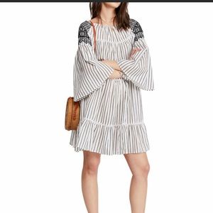 NWT Free People Lola boho black embroidered dress!